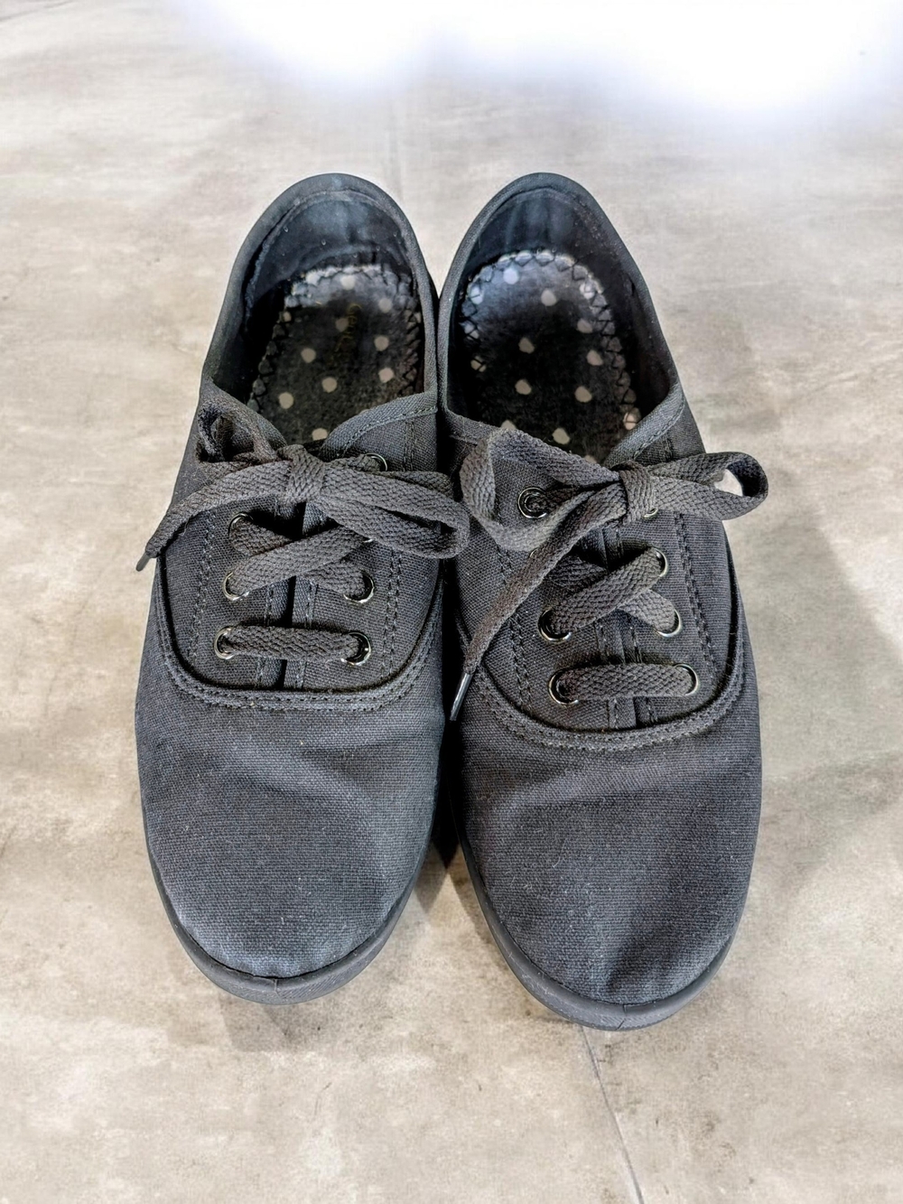 George Black Sneakers with Polka Dot Lining
